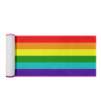 Taplak Meja Poliester Motif Gay Pelangi Kustom (Desain Asli), Cocok untuk Acara Keluarga dan Acara Khusus