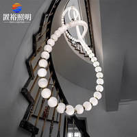 Fournisseur Professionnel de Lampes Suspendues LED Modernes de Luxe pour Couloir d'Hôtel, Lumière Blanche Chaude, Personnalisable, Acrylique Longue pour Escalier