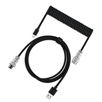 Câble enroulé pour clavier mécanique de type C, câble USB pour clavier mécanique, connecteur d'aviation pour ordinateur de bureau