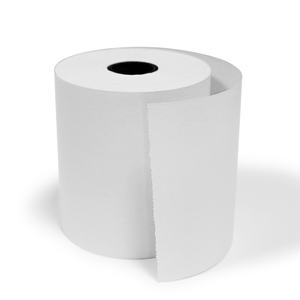 Rouleau de papier thermique de transfert Unifon sans BPA, format jumbo, 80x80mm, 100% pâte de bois, certifié ISO14001 - Product Image 1