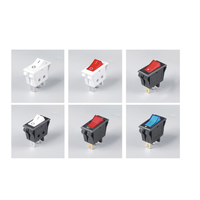 Interrupteur à bouton RS601B-101N001R1B, type DPDT, 6A 250V, IP15, 3P, usage industriel