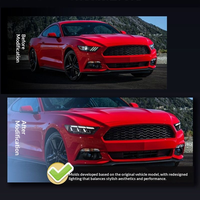 Phare LED modifié DLW avec triple lentille pour Ford Mustang 15-17, ensemble de phares avant de voiture