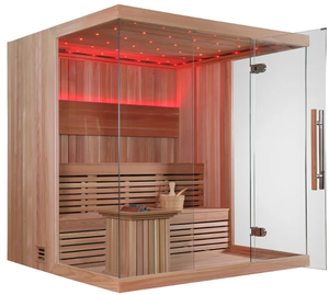 Sauna Portátil Eléctrica de Madera Sólida para Interiores, para Bienestar, Yoga, Entrenamiento, Spa en Casa con Infrarrojos Lejanos, Cromoterapia, Uso en Villas - Product Image 1