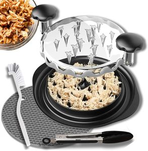 Déchiqueteurs de viande et de poulet, déchiqueteur de poulet durable et transparent avec couvercle transparent, en plastique PP manuel - Product Image 1