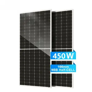 Uso en el hogar 1000 vatios paneles solares precio 440-550W bifacial 550W 9BB 166mm medio corte N-tipo Bipv PERC Topcon para sistema solar