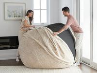 Fauteuil pouf géant en fausse fourrure douce, design moderne, en mousse déchiquetée, pour salon – Vente en gros OEM/ODM