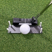 SwingPerfect Golf Putter Face Square Trainer, Tabla de Fibra de Carbono para Entrenamiento de Posición del Balón y Alineación del Borde del Hoyal, Uso Interior/Exterior, 44 pulgadas de longitud