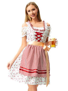 Vestido de cerveza estampado para damas Vestido de Oktoberfest Vestido de sirvienta bávara en Munich, Alemania - Product Image 5