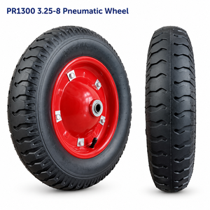 4.00-6 Wheelbarrow Tire, 13" Rubber Pneumatic <b>Wheel</b>, 5/8" Bearing with Extra 3/4" Bearing, 1.75"- 6" Centered Hub - Product Image 1