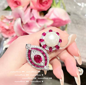 Schubert 18K Vàng Mạ Cổ Điển Rose Bột Kim Cương Đá Quý Vòng Cổ Cầu Vồng Zircon Vòng Ngọc Trai Có Giá Trị Brass Chuỗi Đảng Quà Tặng - Product Image 2