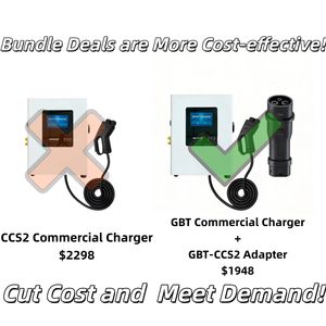 Nouvelle station de recharge murale pour véhicules électriques ultra-mince 40 kW DC, norme nationale, adaptateur GBT+CCS2, câble de 5 m, certifiée CE, usage commercial - Product Image 2