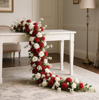 LANJO Hoogwaardige groothandel zijden rozen bloemen bloemstuk bruiloft rij decoratie kunstmatige bruiloft boog bloem voor tafel
