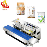 Machine de cachetage en plastique continue automatique commerciale thé alimentaire feuille d'aluminium emballage entraînement électrique pour produit chimique