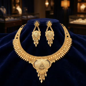 Chapado En Oro Bijoux de mariage traditionnels pour femmes Colliers Oro Laminado Micro-formé plaqué or en cuivre et laiton - Product Image 1