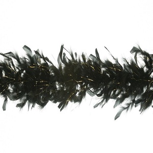 Écharpe en plumes de dinde noires teintées, écologiques, pour femmes, pour la maison, les fêtes, les mariages, la décoration de Noël, l'artisanat, les vêtements, les costumes, la danse, les robes - Product Image 1