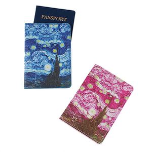 Elegante Funda de Pasaporte y Tarjetero de Cuero PU Impermeable con RFID, con Botón y Estampado a Color, Bolsa de Almacenamiento de Documentos 5 - Product Image 6