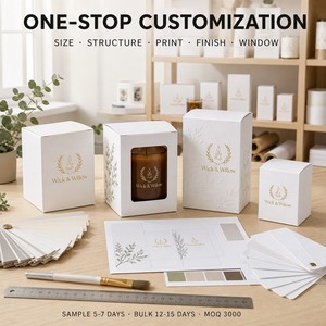 Boîte pliante personnalisée en carton blanc pour bougies de <span class=keywords><strong>SPA</strong></span> d'hôtel, couleur or <span class=keywords><strong>champagne</strong></span>, pour bougies de soja, faible MOQ - Product Image 4