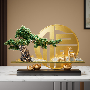 Ornement de sapin doré avec le caractère Fu, porte-bonheur, pour le salon, le meuble TV, cadeau de pendaison de crémaillère - Product Image 4