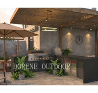 Îlot de cuisine BBQ modulaire haut de gamme anti-corrosion pour terrasse, camping, villa de vacances, espace de divertissement extérieur