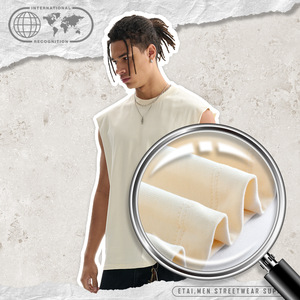 Abbigliamento Maschile Dreaming Lion |   T-Shirt Senza Maniche in Puro Cotone di Alta Qualità, Stile Retrò, Estiva, Ampia e Traspirante con Bordi Irregolari - Product Image 4