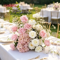 Décor de fond de scène de mariage personnalisé en usine, 40cm, 50cm, 60cm, avec boules de fleurs de roses bordeaux et chemins de fleurs bordeaux