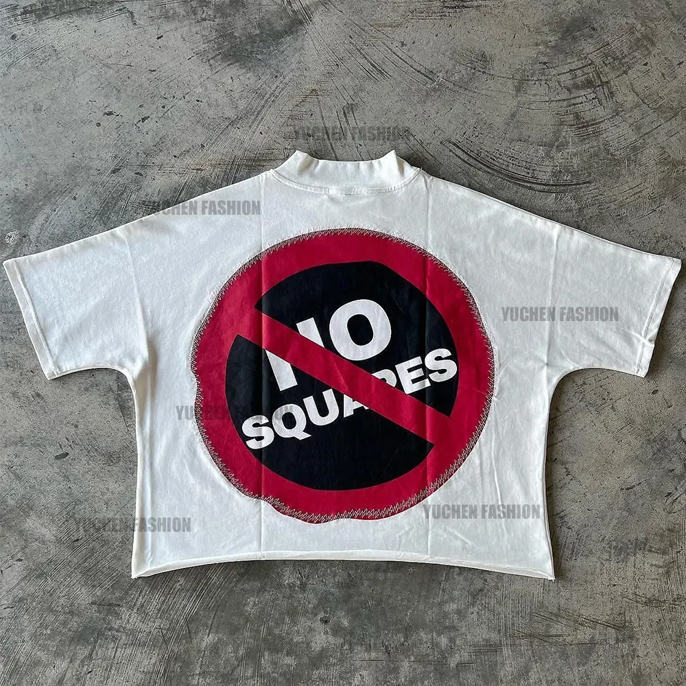 Streetwear personalizado 300g algodón gráfico camiseta lavado Dtg estampado Boxy Vintage recortada camiseta para hombres