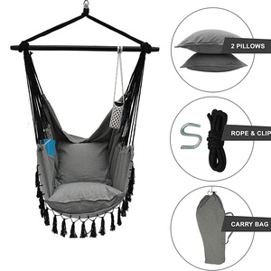 Chaise <span class=keywords><strong>hamac</strong></span> suspendue pliable facile à transporter de haute qualité Style Boho moderne avec porte-gobelet d'oreiller pour une utilisation extérieure du parc de la cour - Product Image 5