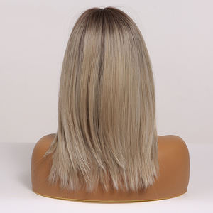 OEM/ODM วิกผมยาวปานกลางสำหรับผู้หญิง,วิกผมสังเคราะห์สีทองยาวปานกลาง - Product Image 6