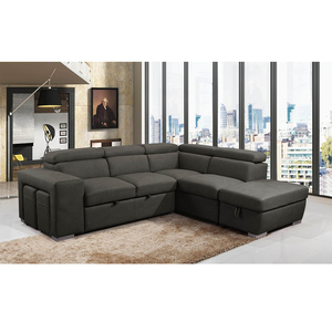 Factory Wholesale Selling L Type Folding <strong>Sofa</strong> <strong>Bed</strong> With Storage with 2 <strong>Footstools</strong> Dark Grey Sleeper <strong>Sofa</strong> Modern - Product Image 5