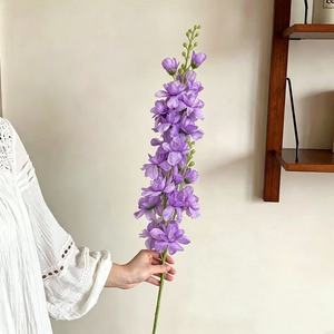 Flor Artificial de Delphinium, Rama Individual, Flor de Seda Violeta, Decoración de Escritorio, Estilo Instagram - Product Image 1