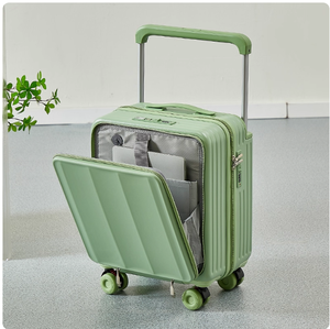 कस्टम 18-इंच के छोटे सामान लक्जरी कॉम्पैक्ट कैरी-ऑन ट्रैवल सूटकेस एल्यूमीनियम हैंडल फ्रंट-ओपनिंग स्क्वायर केबिन केस - Product Image 3