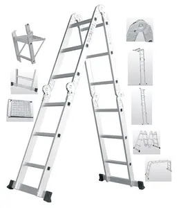 EN131 nhôm gấp thang loại nhôm bản lề kính thiên văn thang có thể gập lại đa mục đích thang - Product Image 3