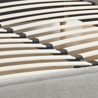 Lit king size en bois avec cadre luxueux de conception italienne, rembourrage en tissu écologique