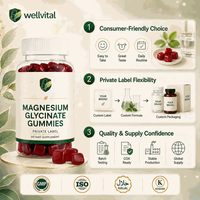 Permen Magnesium Glycinate Bebas Gula Kemasan Kustom Label Pribadi Grosir untuk Mendukung Otot dan Saraf