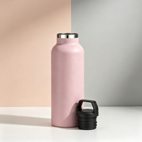 Bouteille d'eau de sport en acier inoxydable 500ML/17OZ Double paroi isolée gobelet couvercle portable bouteille sous vide à mi-bouche