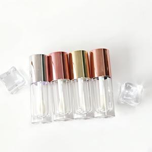 Tubes de gloss à lèvres dorés de 6 ml, vides, avec logo personnalisé, emballage de tubes de gloss à lèvres, boîte avec un grand applicateur à pinceau, emballage de gloss à lèvres - Product Image 2
