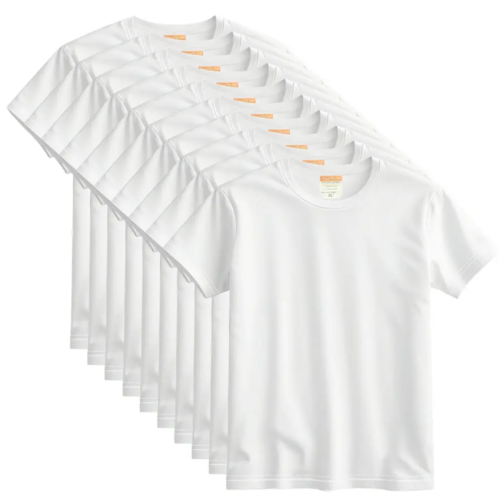 Wit Blank T-Shirt Diy Sublimatie T-Shirt Met Ronde Hals En Korte Mouw T-Shirt Voor Kinderen Dames Heren Comfortabel T-Shirt