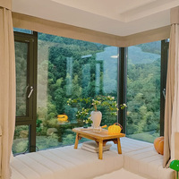 Ventanas Abatibles Modernas de Aleación de Aluminio con Aislamiento Acústico, Certificación Energy Star, Decoración para el Hogar, Selladas, para Balcón, Dormitorio, Sala de Estar