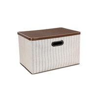 Petite taille paquet décoratif pliable boîte de rangement tissu conteneurs organisateur avec couvercle en plastique pour la maison chambre placard bureau