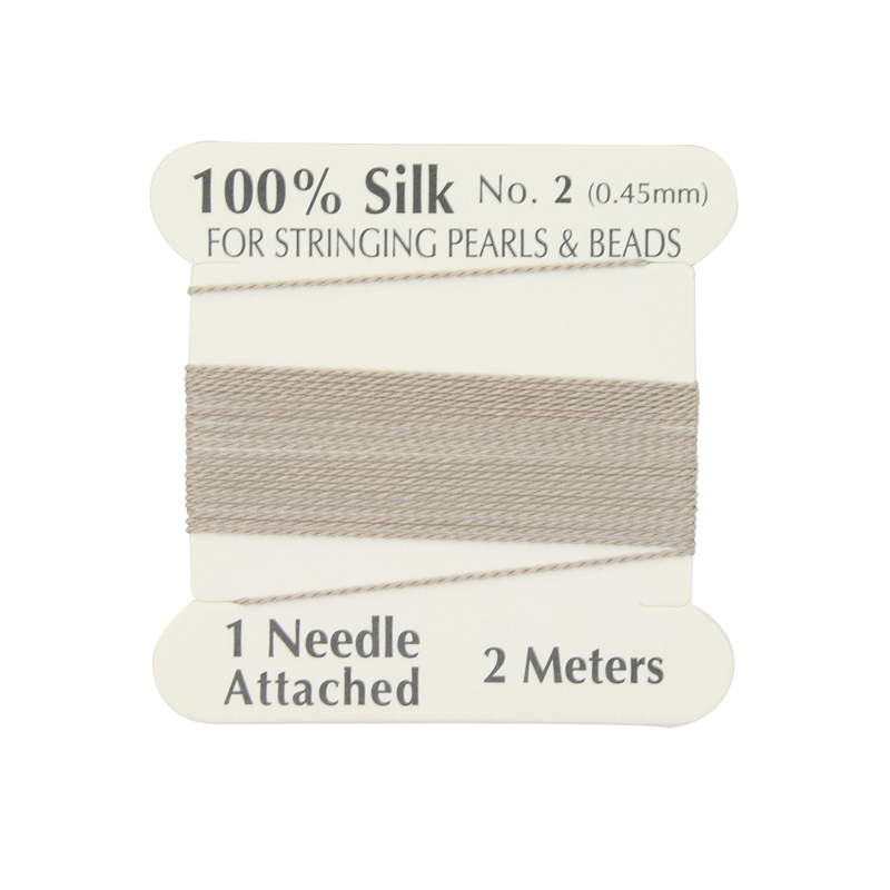 XuQian 2# Wholesale High Quality Supply 100% Natural Grey Color Beaded Silk thread