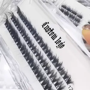 DIY mink lash extension custom packaging D CD curly eyelash cluster segmented individual lash clusters