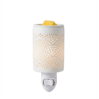 Diffuseur de cire électrique en céramique moderne, motif floral creux, prise américaine, lampe d'aromathérapie pour la maison, parfum d'ambiance et veilleuse