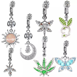 Gaby Offre Spéciale plaqué or non-<span class=keywords><strong>piercing</strong></span> lapin chat <span class=keywords><strong>nombril</strong></span> anneaux faux papillon bijoux de corps pour les mariages - Product Image 2