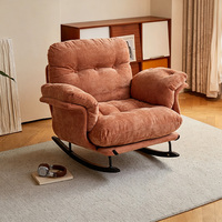 Fauteuil à bascule relaxant en acier de luxe léger, chaise de sieste pour adulte, canapé individuel avec repose-pieds et dossier inclinable pour la sieste du milieu de la journée