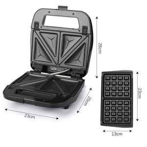 Máquina para Hacer Sándwiches 3 en 1 Multifuncional, Automática, de Plástico, con Placas para Waffles, Máquina Eléctrica para Desayunos de Uso Diario en el Hogar - Product Image 3