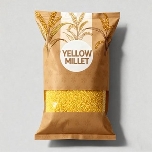 Sachet refermable anti-humidité pour céréales de millet jaune biologique de qualité alimentaire avec logo personnalisé imprimé, pour bébés - Product Image 2