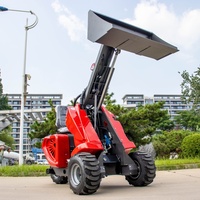Chargeur frontal à trois roues avec moteur à essence Briggs & Stratton, système entièrement hydraulique, chargeur frontal de tracteur 350 kg