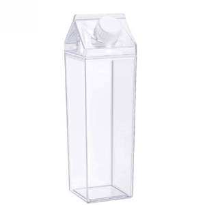 Custom Minimalist Clear <b>Milk</b> Carton 500Ml BPA-Free Leak-Proof <b>Plastic</b> <b>Bottle</b> Push-Pull Lid Direct Drinking Party Travel CE - Product Image 3