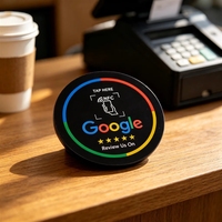 Carte de visite étanche avec contrôle d'accès Google Review, puce NTAG215, matériau acrylique, 13,56 MHz
