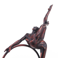 Sculpture en métal bronze rouge avec base en marbre, statue de gymnaste danseuse de luxe, objets décoratifs de bureau, ornement pour la maison et le bureau